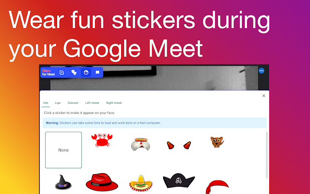 Filters, Face Swap & Stickers for Google Meet chrome谷歌浏览器插件_扩展第3张截图