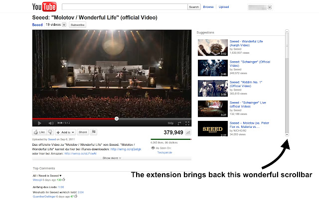 Scrollable Suggestions for YouTube™ chrome谷歌浏览器插件_扩展第2张截图