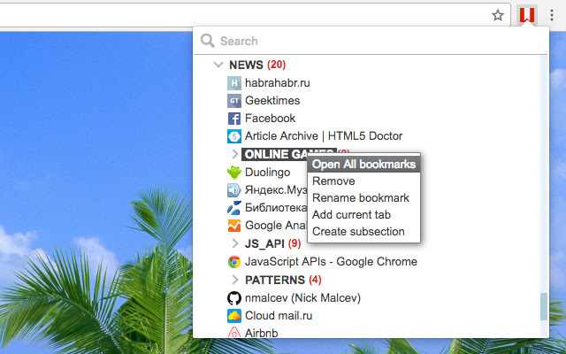 NetMarks - Bookmarks menu chrome谷歌浏览器插件_扩展第2张截图