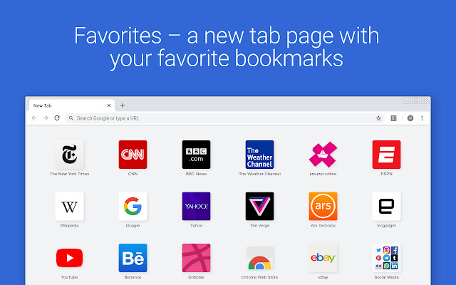 Favorites - New Tab Page chrome谷歌浏览器插件_扩展第1张截图