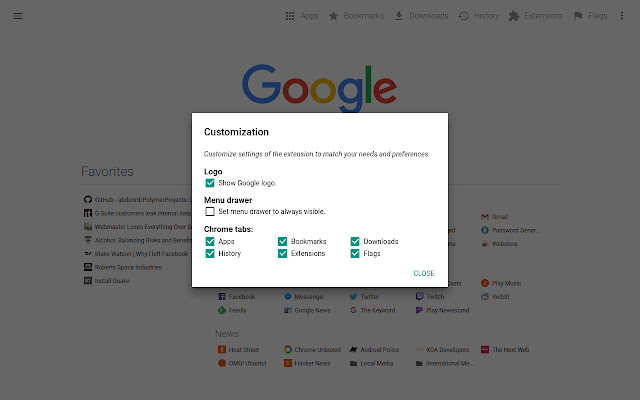 Material New Tab chrome谷歌浏览器插件_扩展第4张截图
