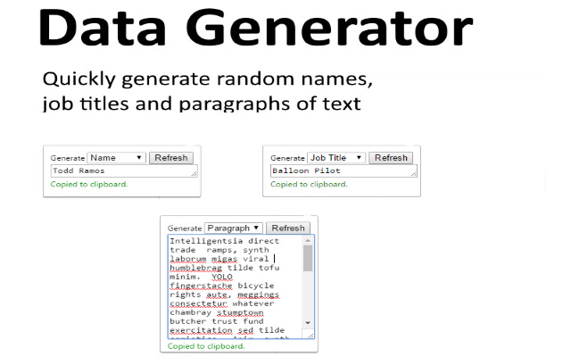 Data Generator chrome扩展插件截图1