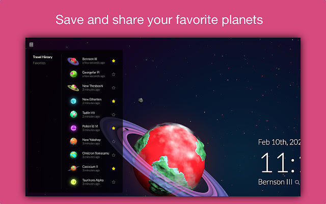 Tabiverse: Space & Planets in New Tab chrome谷歌浏览器插件_扩展第3张截图