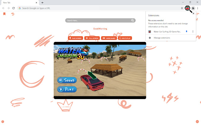Water Car Surfing 3D Game New Tab chrome谷歌浏览器插件_扩展第2张截图