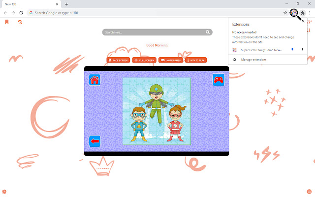 Super Hero Family Game New Tab chrome谷歌浏览器插件_扩展第1张截图
