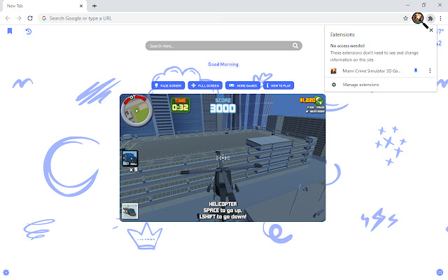 Miami Crime Simulator 3D Game New Tab chrome谷歌浏览器插件_扩展第3张截图