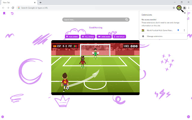 World Football Kick Game New Tab chrome谷歌浏览器插件_扩展第1张截图