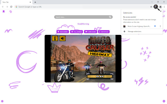 Moto Cruiser Highway Game New Tab chrome谷歌浏览器插件_扩展第1张截图