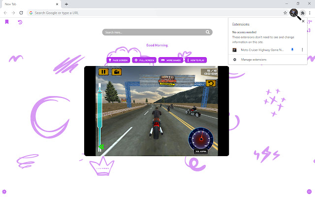 Moto Cruiser Highway Game New Tab chrome谷歌浏览器插件_扩展第2张截图