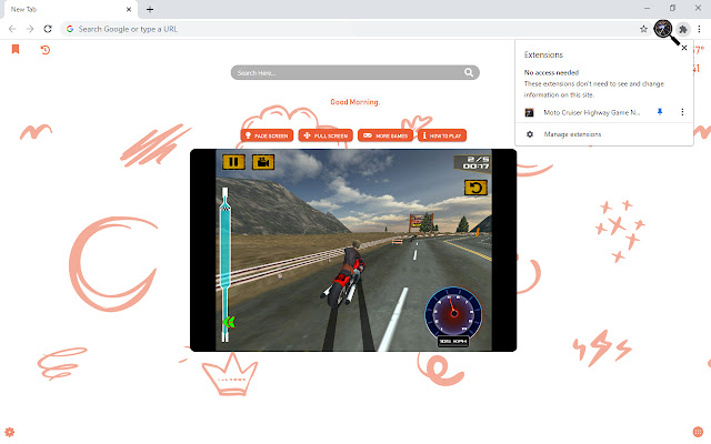 Moto Cruiser Highway Game New Tab chrome谷歌浏览器插件_扩展第5张截图