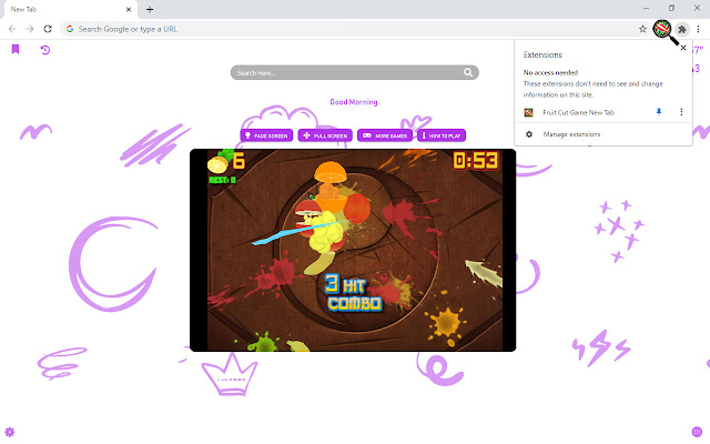 Fruit Cut Game New Tab chrome谷歌浏览器插件_扩展第1张截图