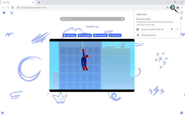 Spidey Swing Game New Tab chrome谷歌浏览器插件_扩展第4张截图