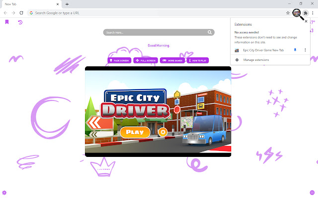 Epic City Driver Game New Tab chrome谷歌浏览器插件_扩展第1张截图