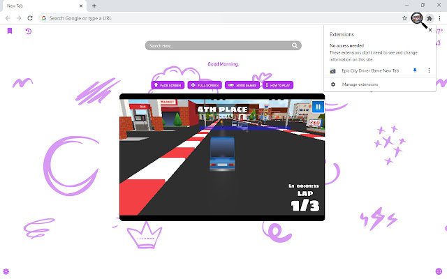 Epic City Driver Game New Tab chrome谷歌浏览器插件_扩展第2张截图