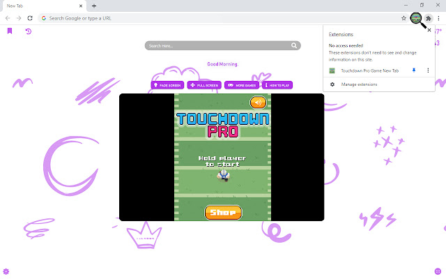 Touchdown Pro Game New Tab chrome谷歌浏览器插件_扩展第1张截图