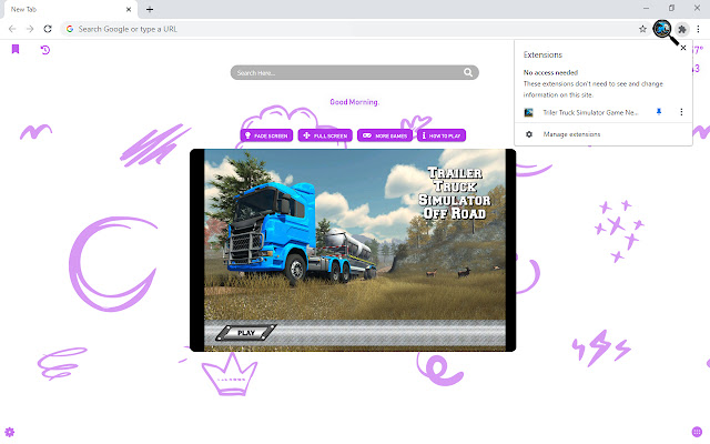 Triler Truck Simulator Game New Tab chrome谷歌浏览器插件_扩展第1张截图