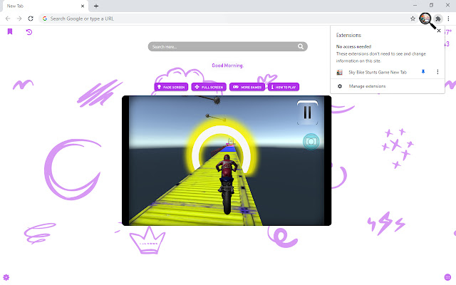 Sky Bike Stunts Game New Tab chrome谷歌浏览器插件_扩展第1张截图