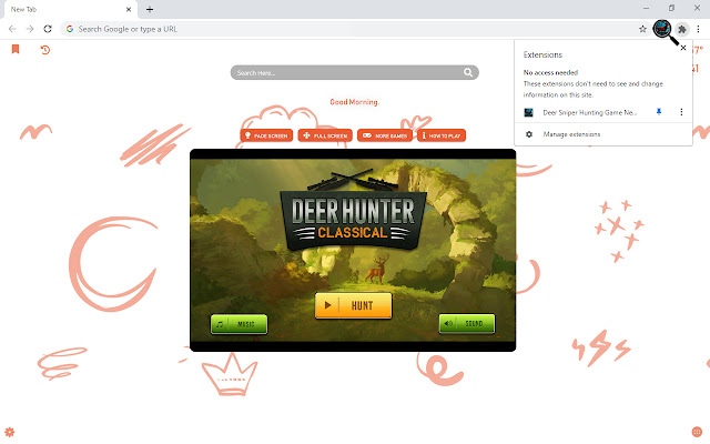 Deer Sniper Hunting Game New Tab chrome谷歌浏览器插件_扩展第1张截图