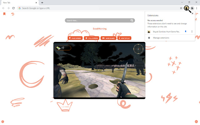 Stupid Zombies Hunt Game New Tab chrome谷歌浏览器插件_扩展第4张截图