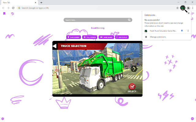 Trash Truck Simulator Game New Tab chrome谷歌浏览器插件_扩展第1张截图