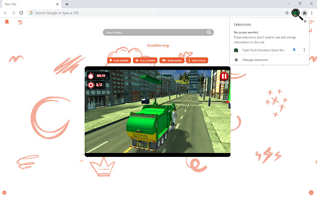 Trash Truck Simulator Game New Tab chrome谷歌浏览器插件_扩展第4张截图