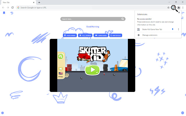 Skater Kid Game New Tab chrome谷歌浏览器插件_扩展第3张截图
