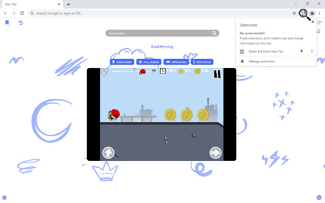 Skater Kid Game New Tab chrome谷歌浏览器插件_扩展第4张截图