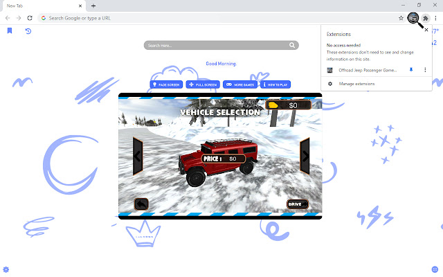 Offroad Jeep Passenger Game New Tab chrome谷歌浏览器插件_扩展第3张截图