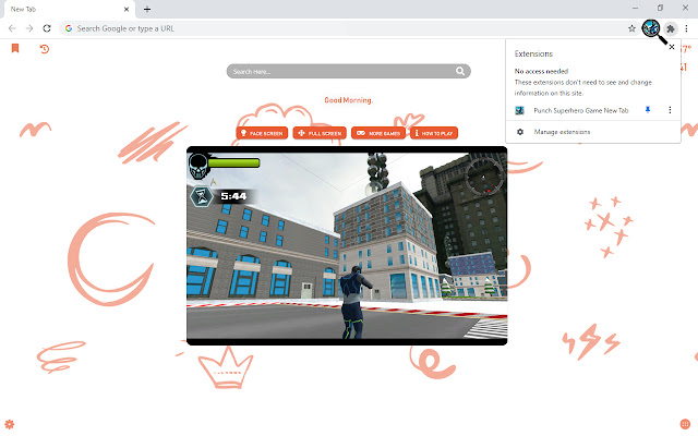 Punch Superhero Game New Tab chrome谷歌浏览器插件_扩展第1张截图