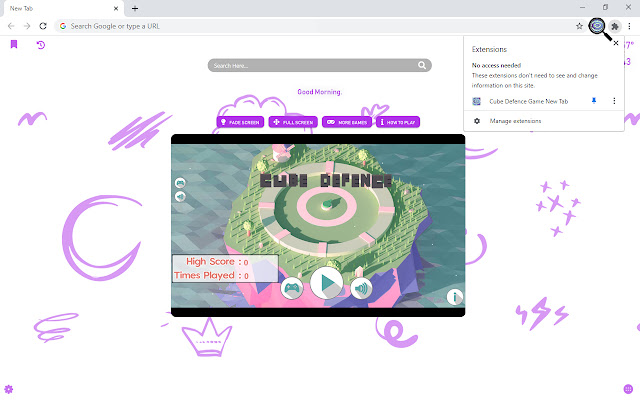 Cube Defence Game New Tab chrome谷歌浏览器插件_扩展第1张截图