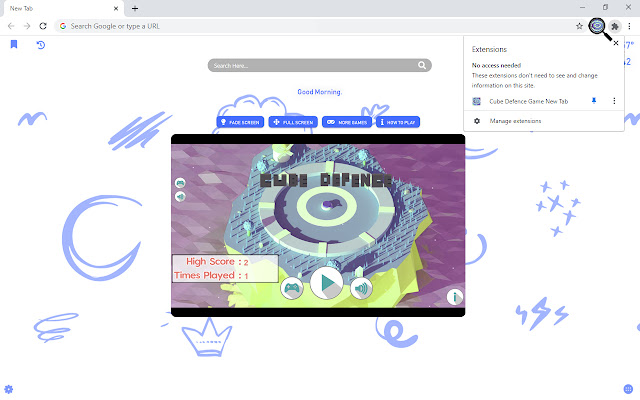 Cube Defence Game New Tab chrome谷歌浏览器插件_扩展第3张截图