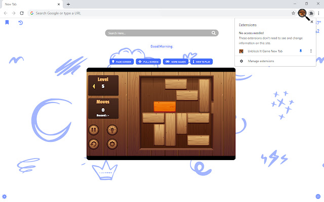Unblock It Game New Tab chrome谷歌浏览器插件_扩展第1张截图