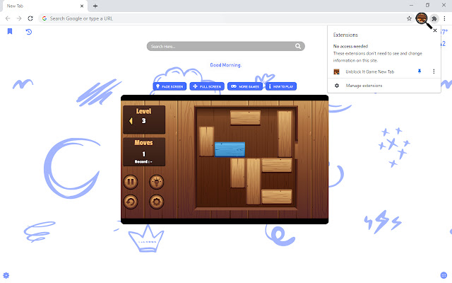 Unblock It Game New Tab chrome谷歌浏览器插件_扩展第2张截图