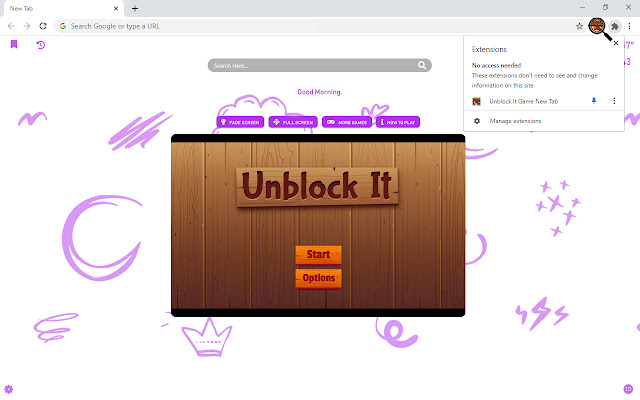 Unblock It Game New Tab chrome谷歌浏览器插件_扩展第5张截图