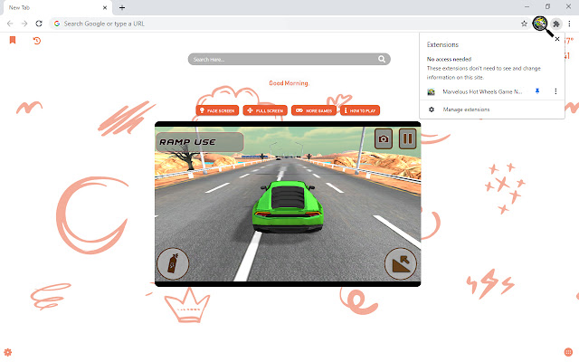 Marvelous Hot Wheels Game New Tab chrome谷歌浏览器插件_扩展第1张截图