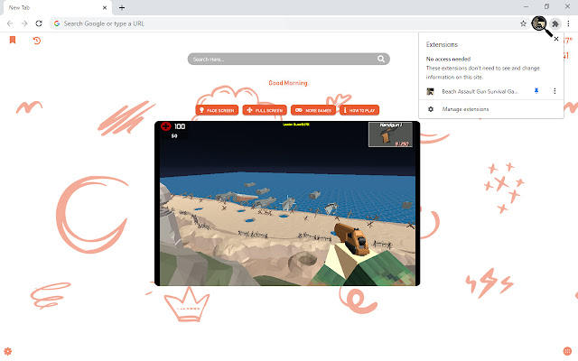 Beach Assault Gun Survival Game New Tab chrome谷歌浏览器插件_扩展第1张截图