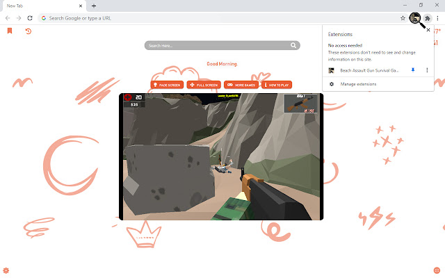 Beach Assault Gun Survival Game New Tab chrome谷歌浏览器插件_扩展第2张截图