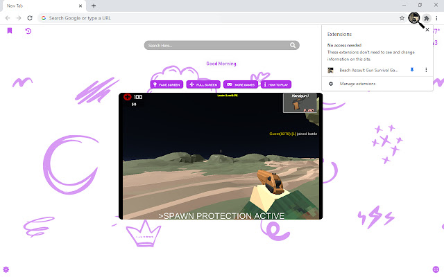 Beach Assault Gun Survival Game New Tab chrome谷歌浏览器插件_扩展第5张截图