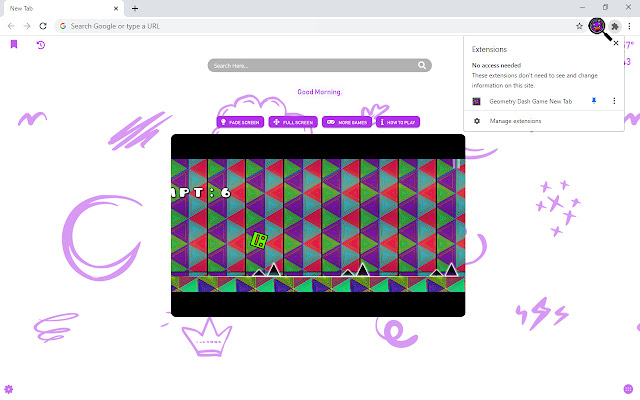 Geometry Dash Game New Tab chrome谷歌浏览器插件_扩展第2张截图