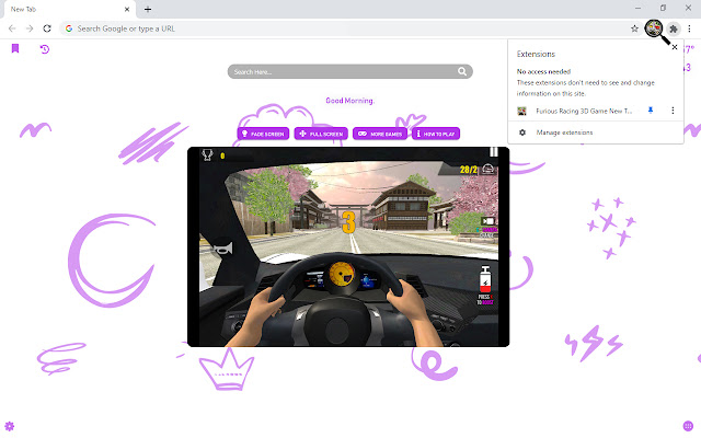 Furious Racing 3D Game New Tab chrome谷歌浏览器插件_扩展第2张截图