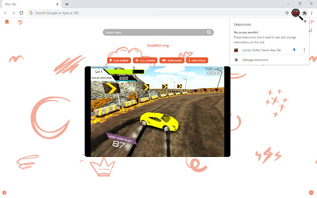 Lambo Drifter Game New Tab chrome谷歌浏览器插件_扩展第1张截图