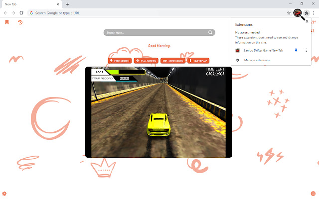 Lambo Drifter Game New Tab chrome谷歌浏览器插件_扩展第4张截图