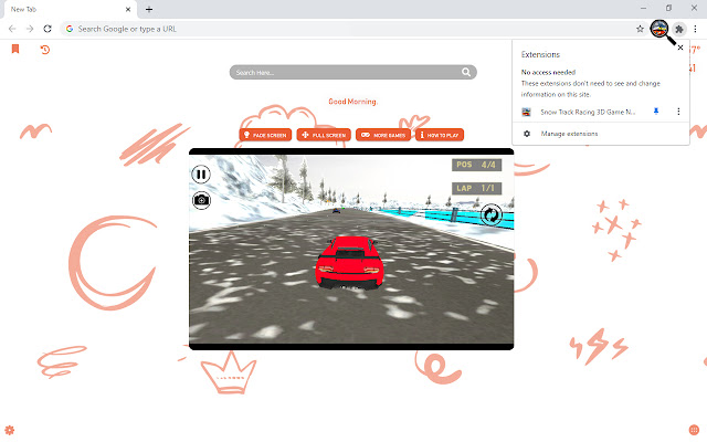 Snow Track Racing 3D Game New Tab chrome谷歌浏览器插件_扩展第4张截图
