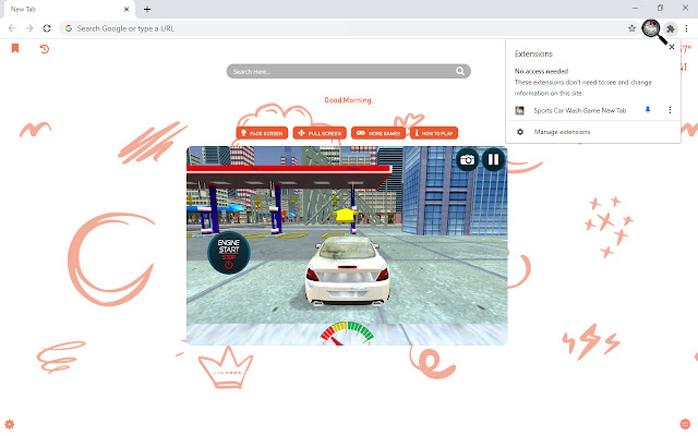 Sports Car Wash Game New Tab chrome谷歌浏览器插件_扩展第1张截图