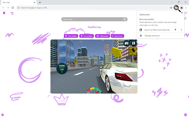 Sports Car Wash Game New Tab chrome谷歌浏览器插件_扩展第4张截图