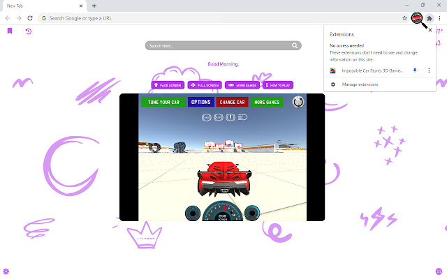 Impossible Car Stunts 3D Game New Tab chrome谷歌浏览器插件_扩展第1张截图