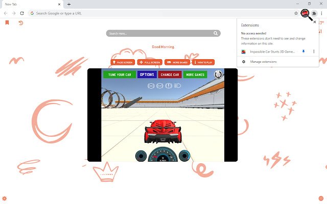 Impossible Car Stunts 3D Game New Tab chrome谷歌浏览器插件_扩展第3张截图