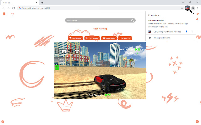 Car Driving Stunt Game New Tab chrome谷歌浏览器插件_扩展第4张截图