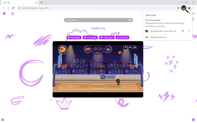 Basketball Stars Game New Tab chrome谷歌浏览器插件_扩展第2张截图