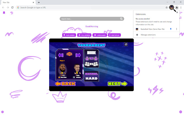 Basketball Stars Game New Tab chrome谷歌浏览器插件_扩展第4张截图